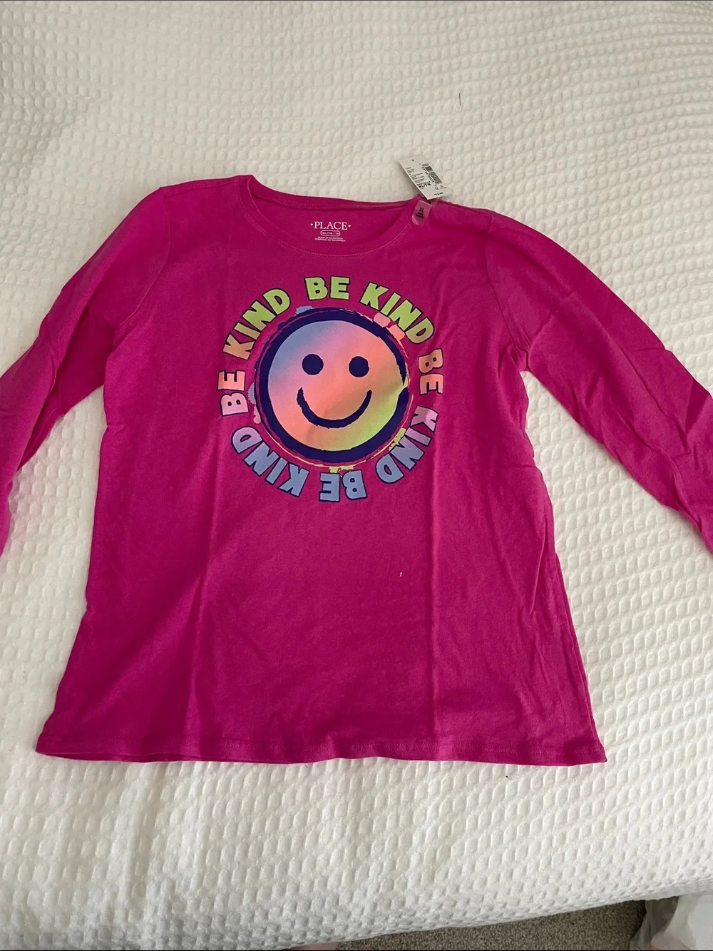 The Children's Place Bright Pink 'Be Kind' Rainbow Smile Long Sleeve Tee